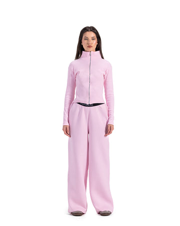 baby pink zipper jacket