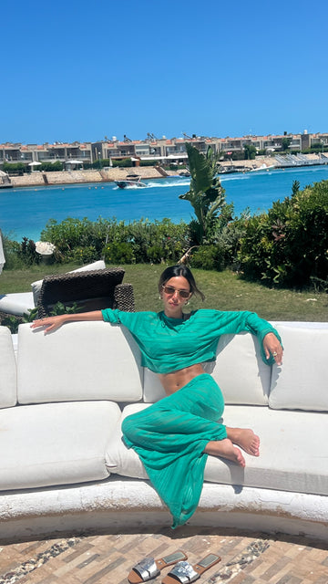 Green Beach Cover up Set