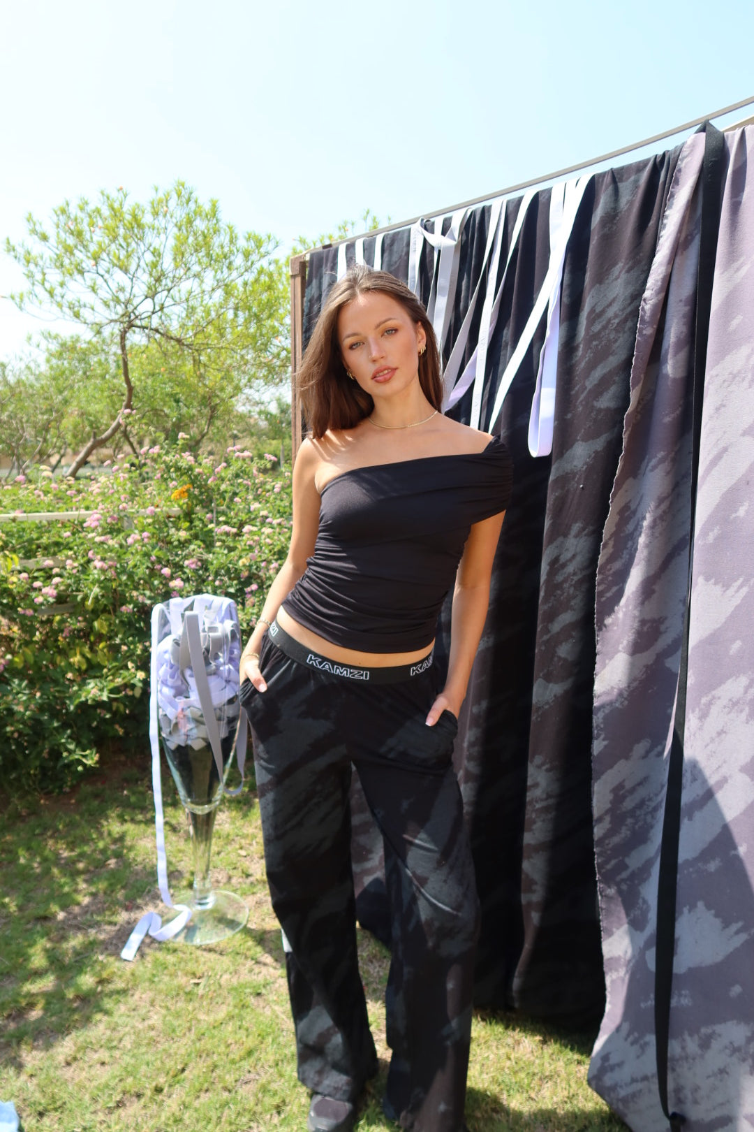 kamzi Summer Black Abstract Pants