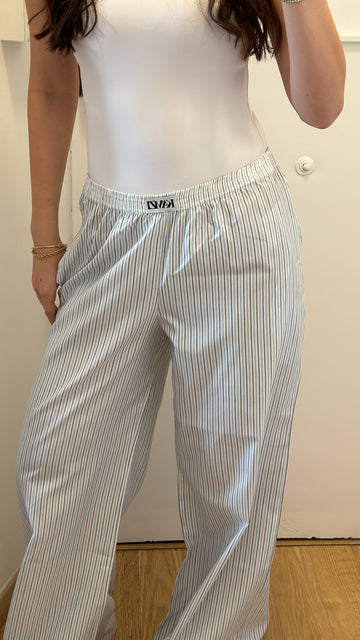 White striped pants