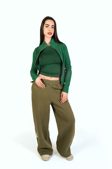 olive wide leg sweatpants
