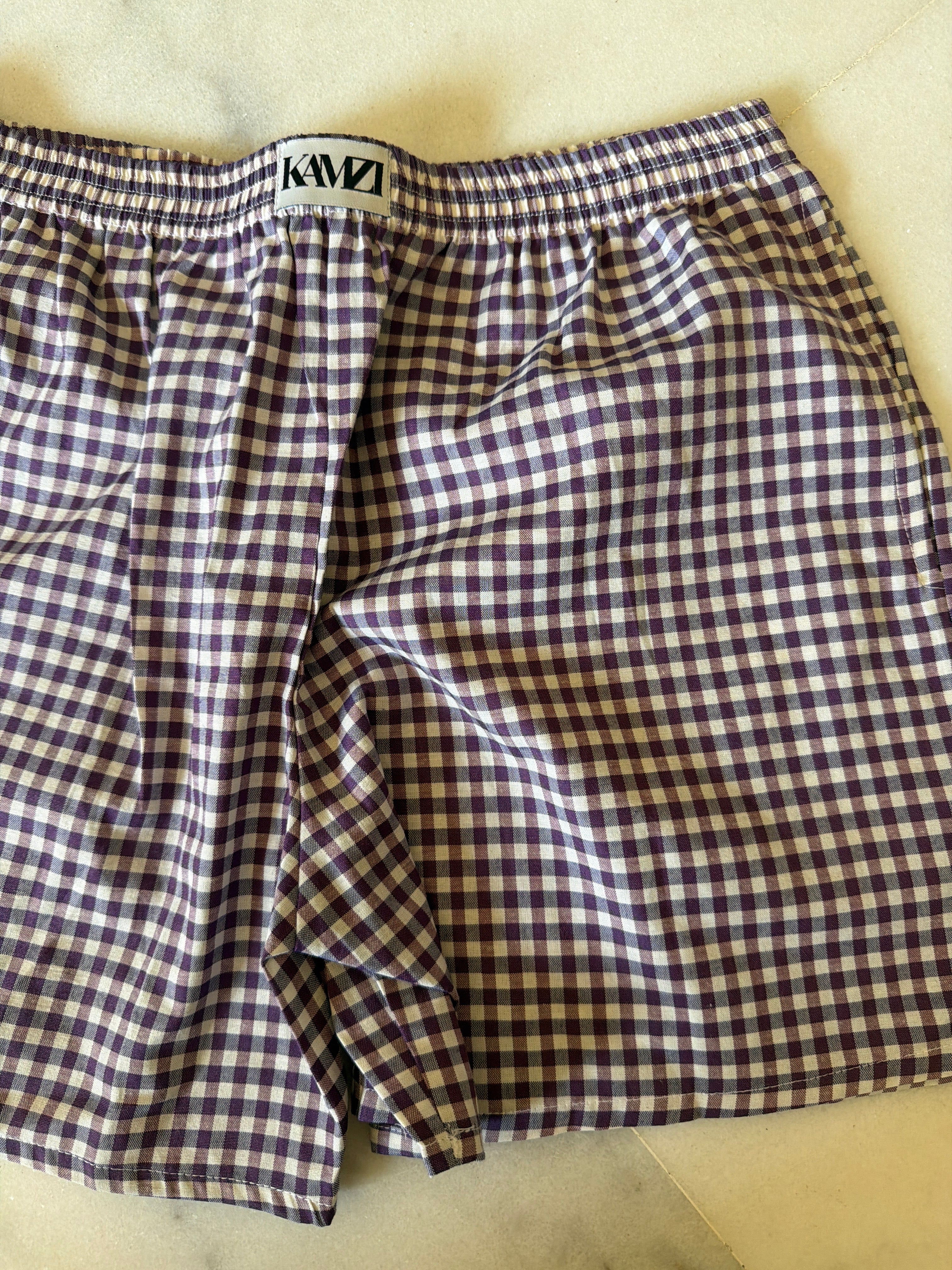 Purple gingham shorts