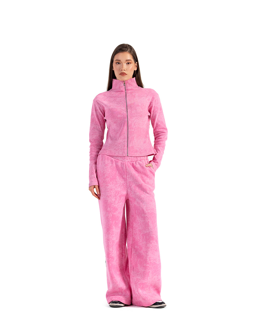 rose tie dye zipper jacket