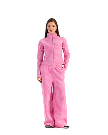 rose tie dye zipper jacket