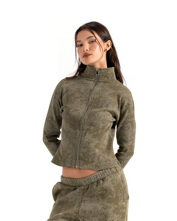 pistachio tie dye zipper jacket