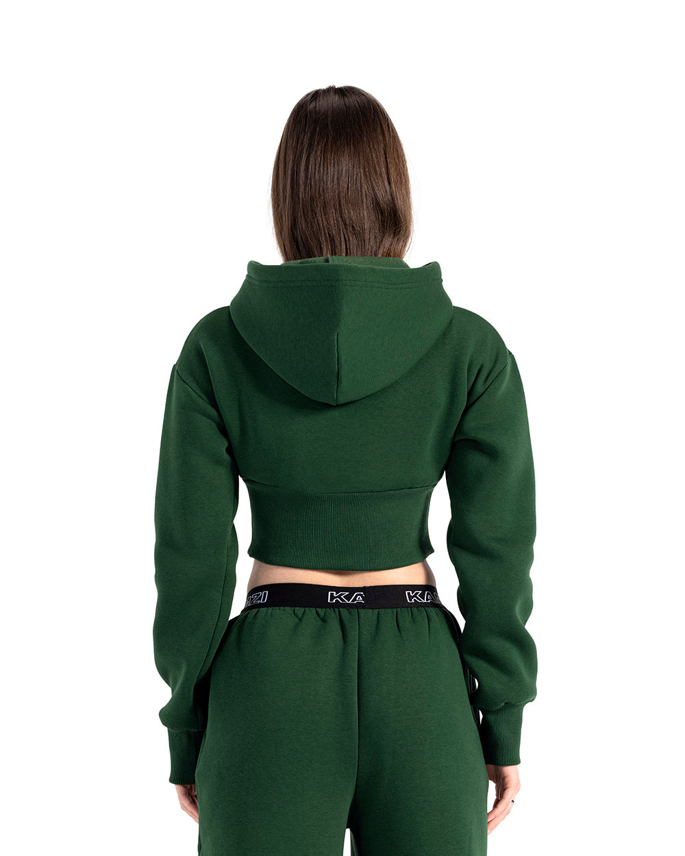 green cropped jacket