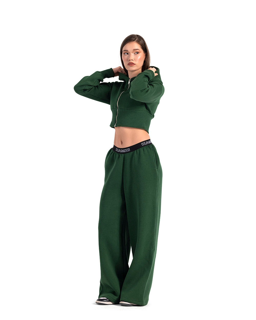 kamzi green wide leg