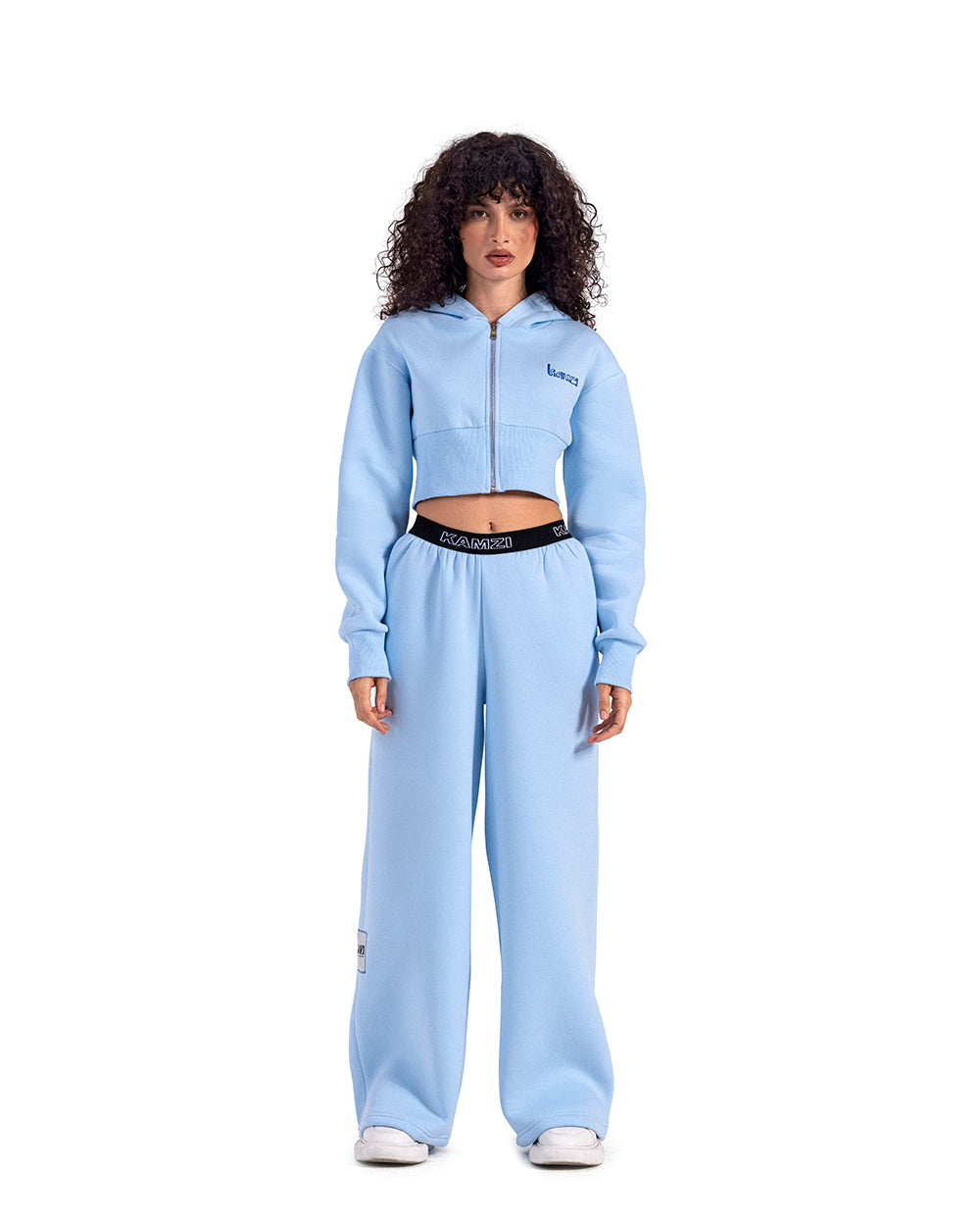 baby blue cropped jacket
