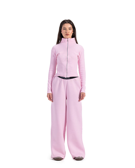 baby pink zipper jacket