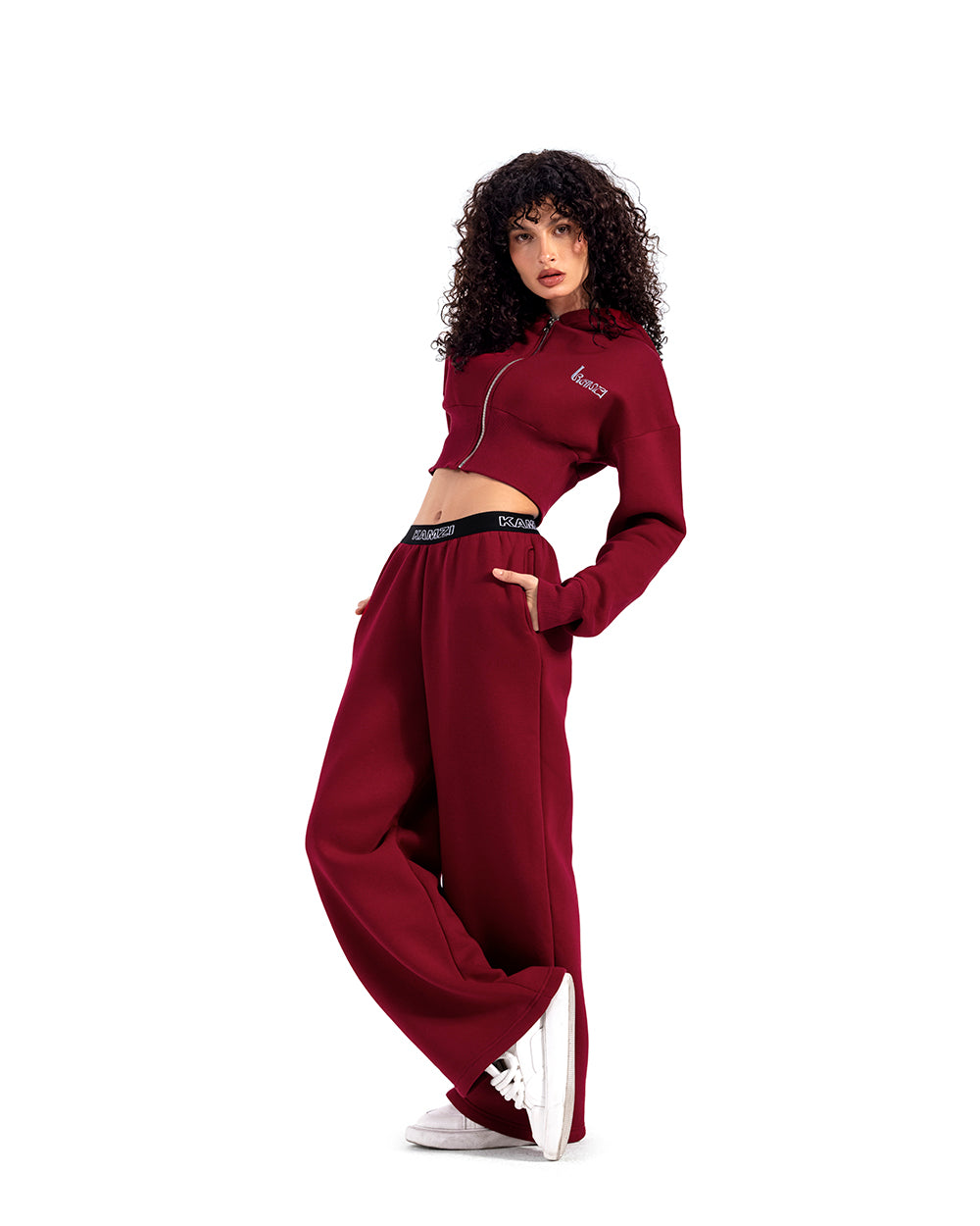 burgundy cropped jacket