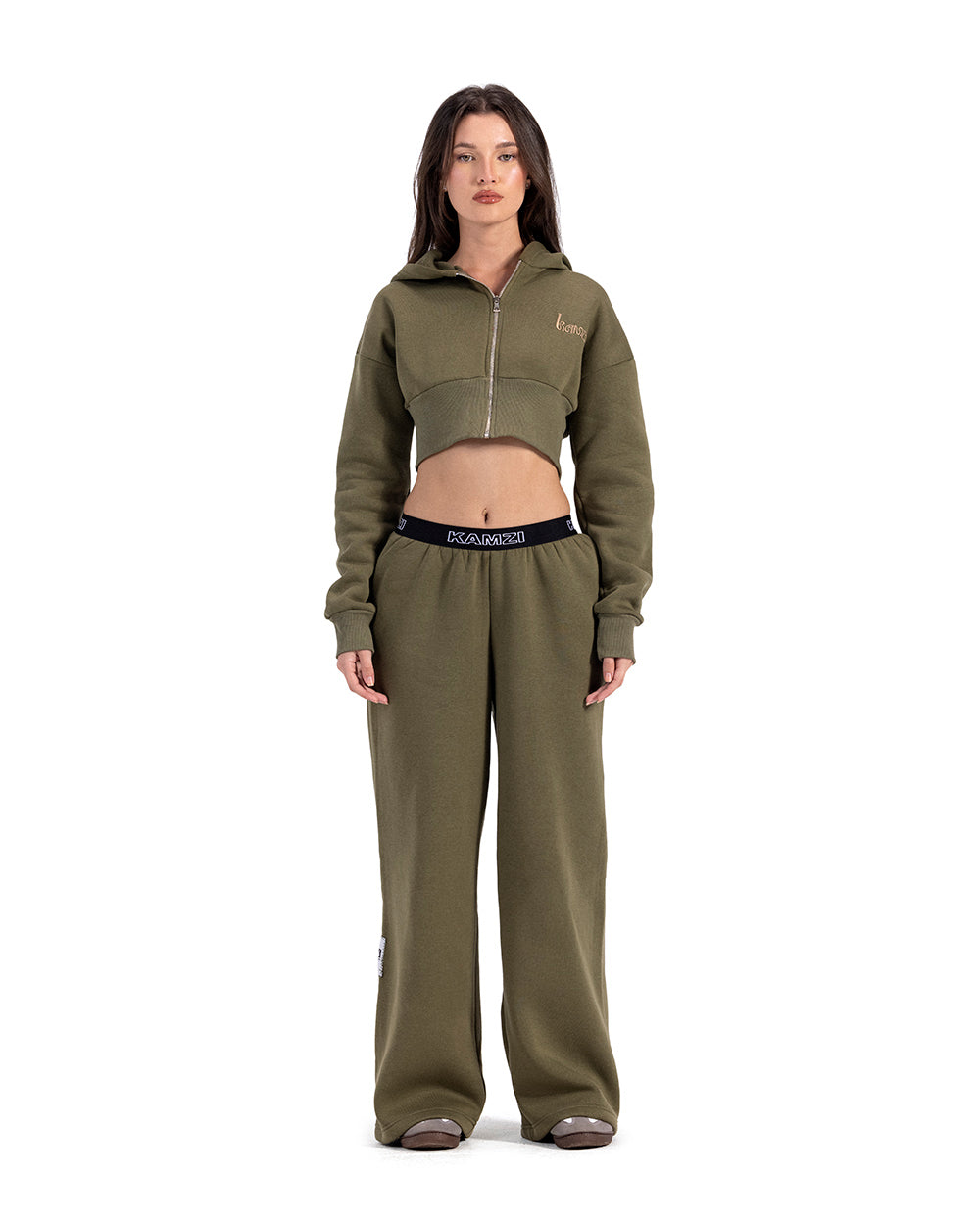 kamzi vert olive wide leg