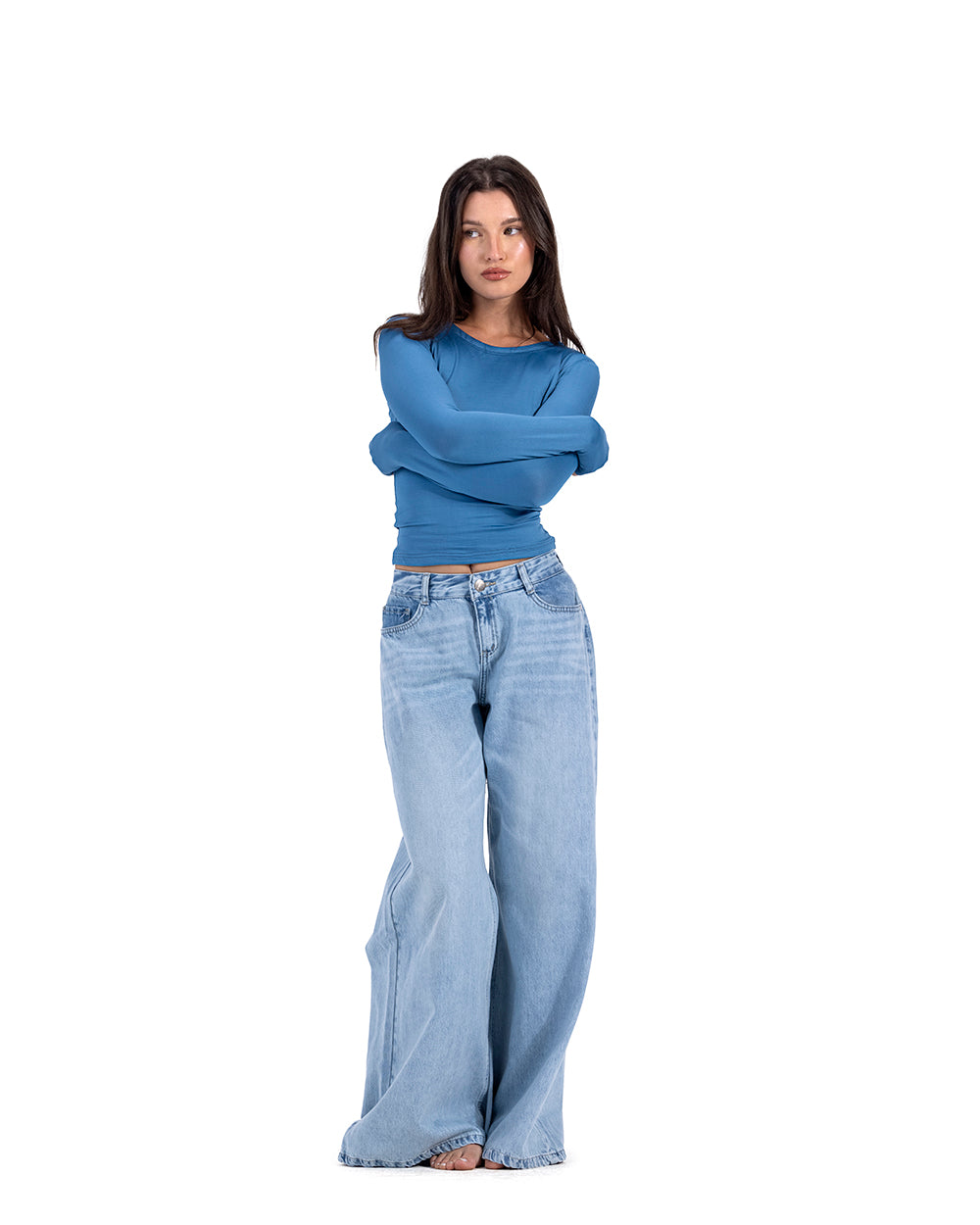 teal blue long sleeve