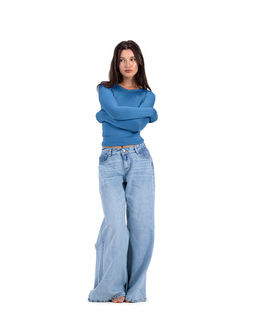 teal blue long sleeve