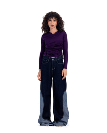 dark violet ruched top