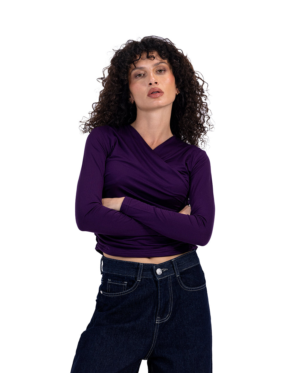 dark violet ruched top