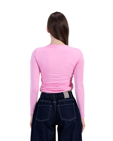 baby pink ruched top