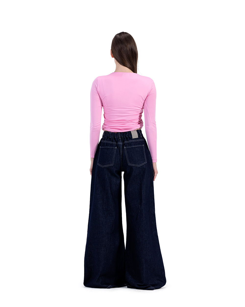 baby pink ruched top