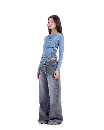 grey ruched top