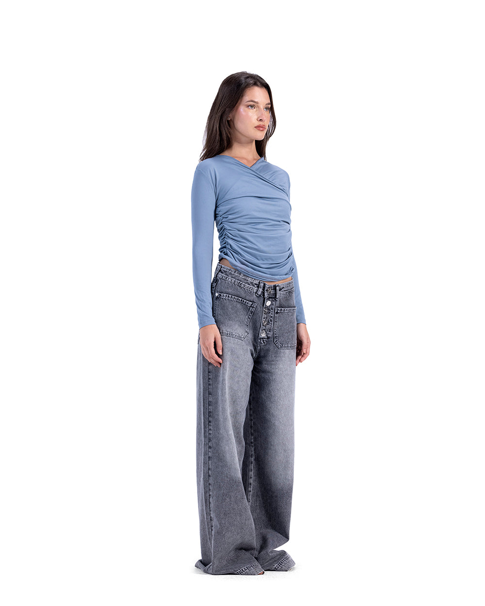 grey ruched top