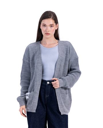 grey soft knitted cardigan
