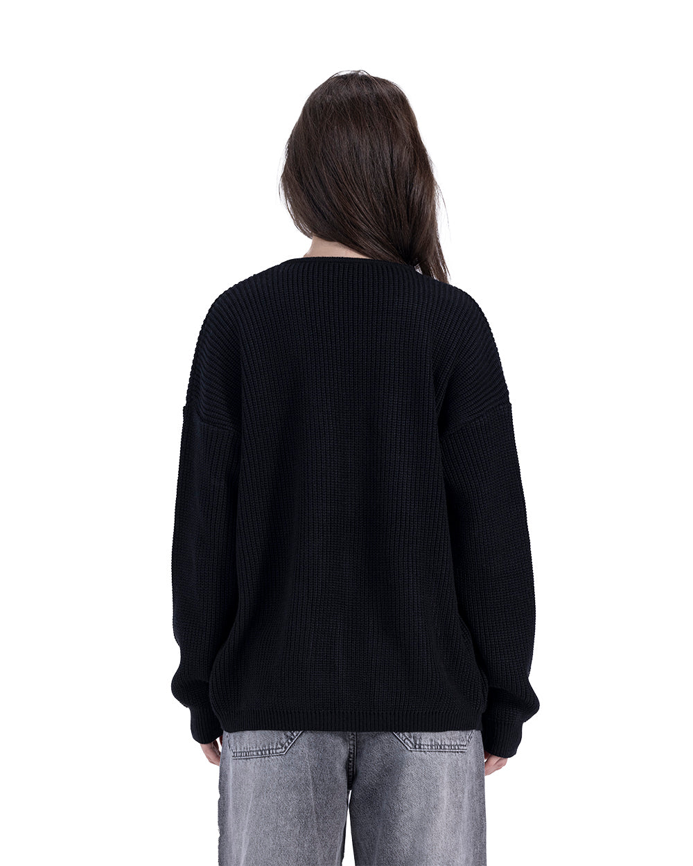 black soft knitted cardigan