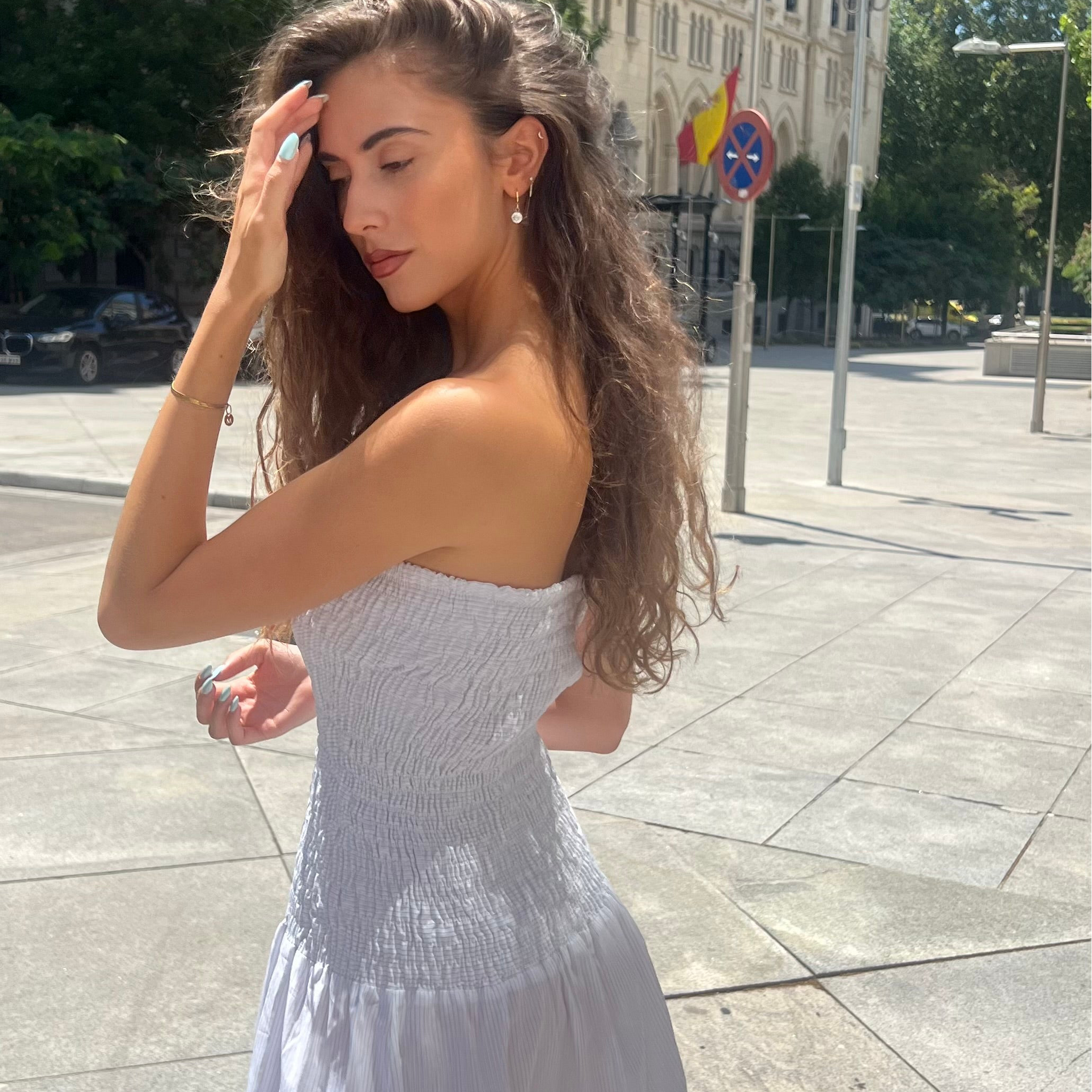 Flatter Dress In White