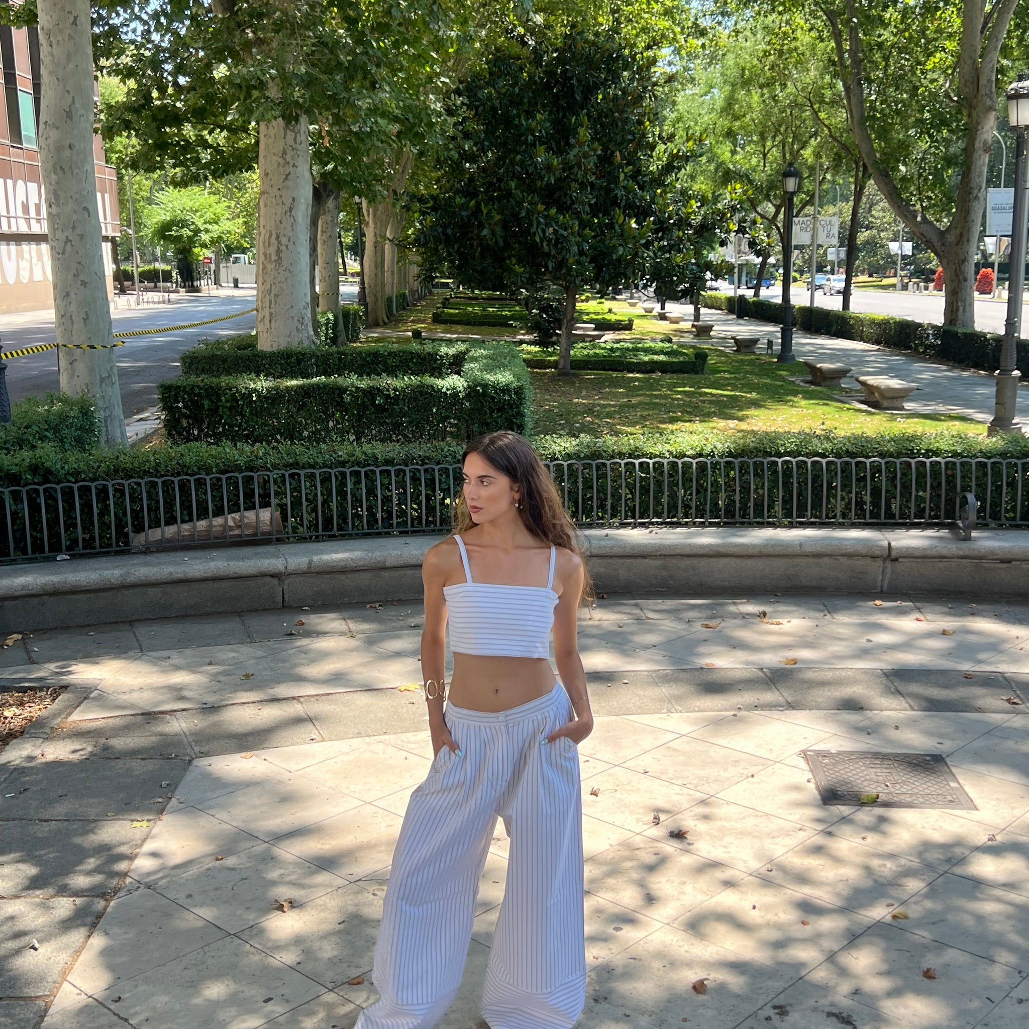 White Striped Set