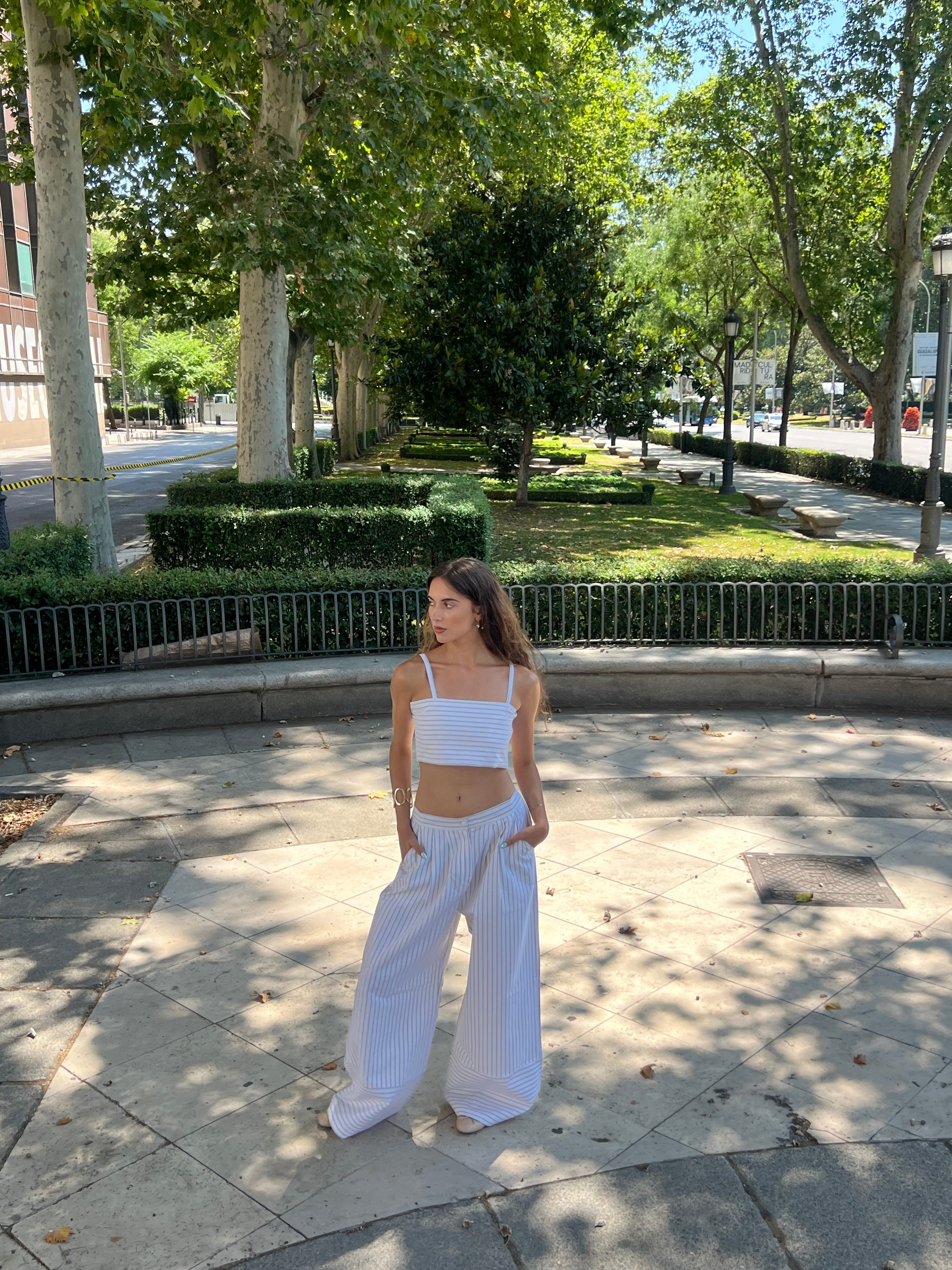 White Striped Set