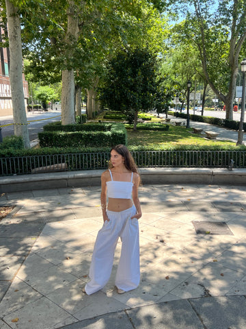 White Striped Set