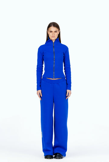 blue zipper jacket