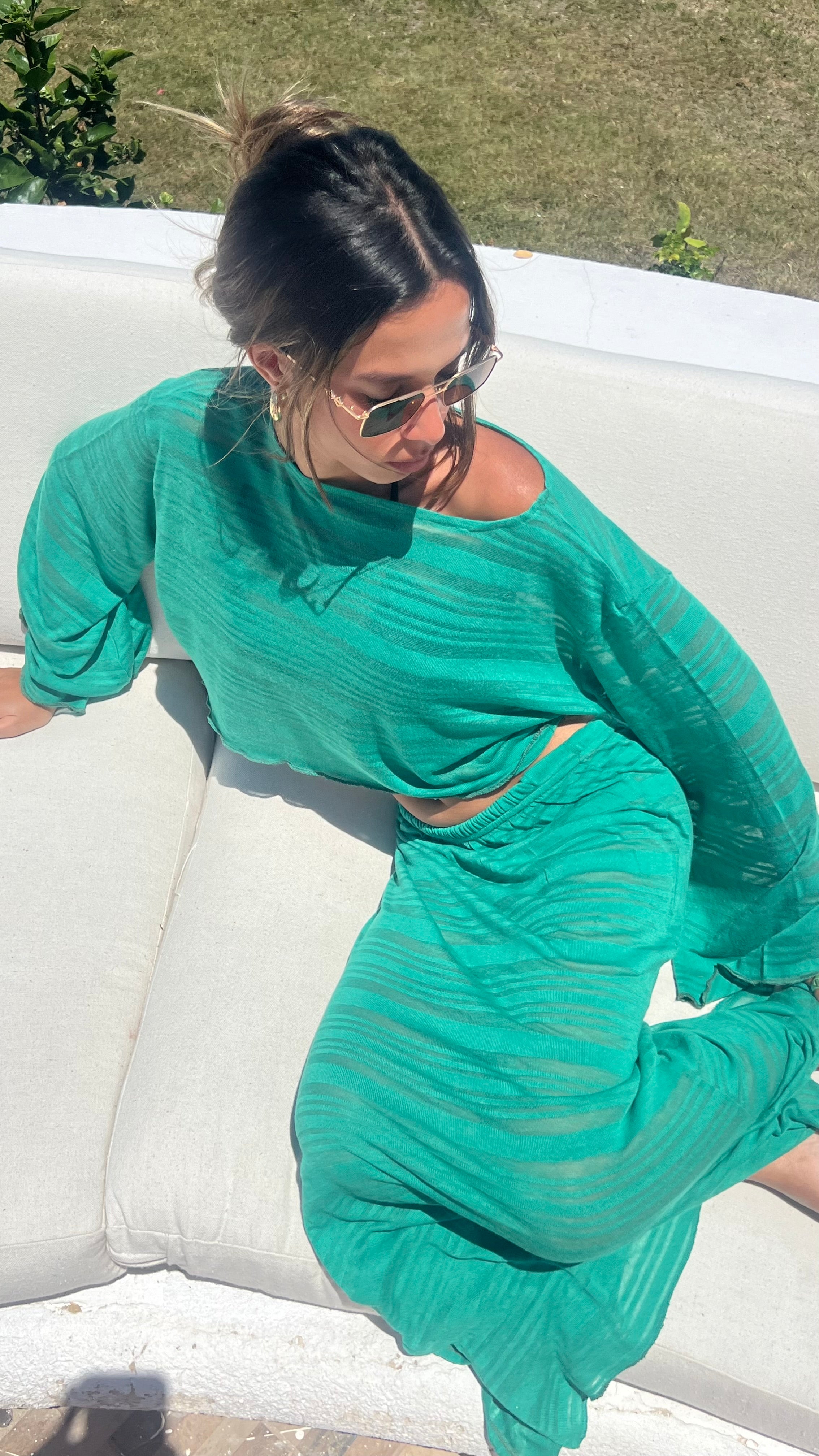Green Beach Cover up Set