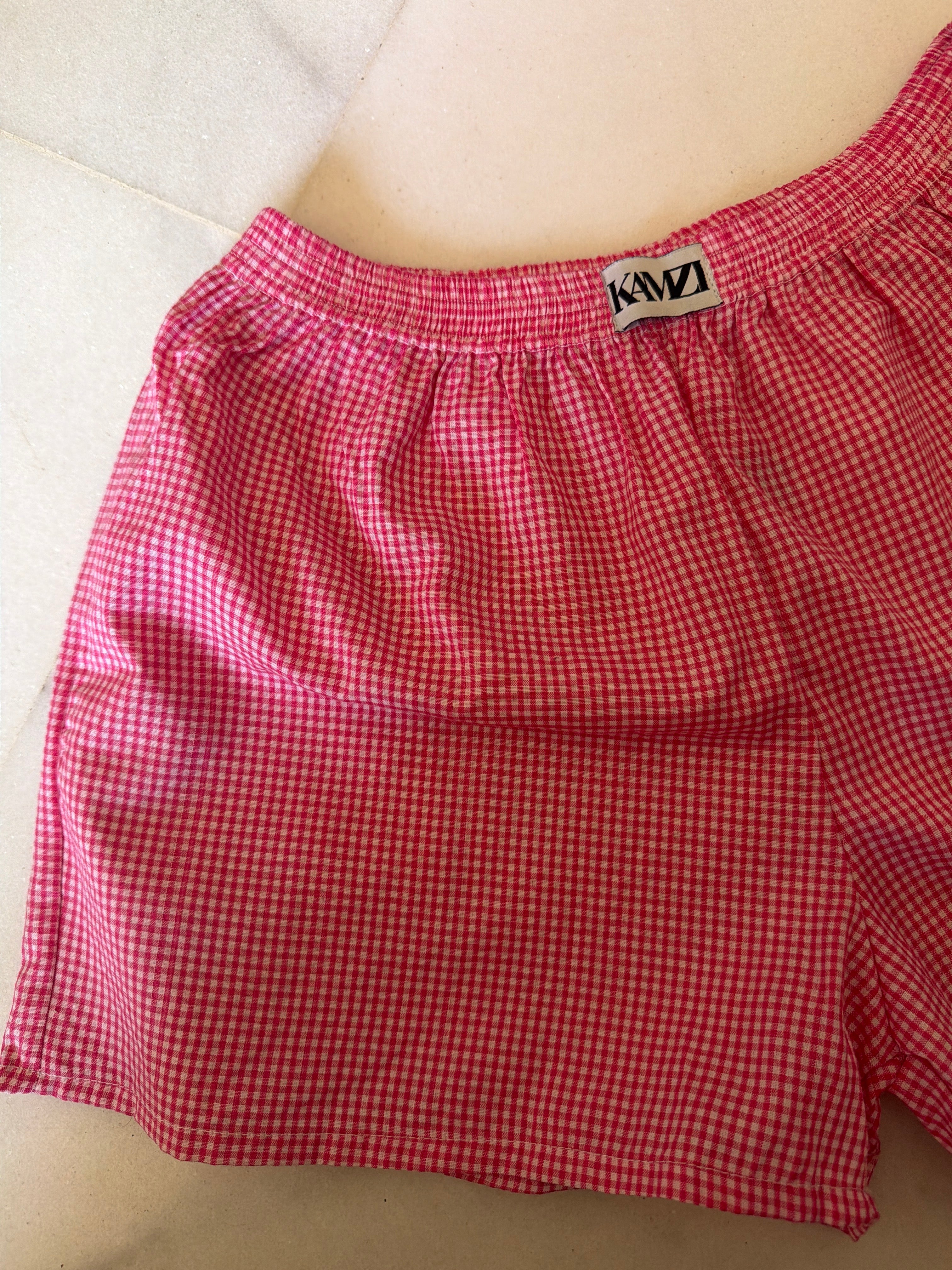 Pink gingham shorts