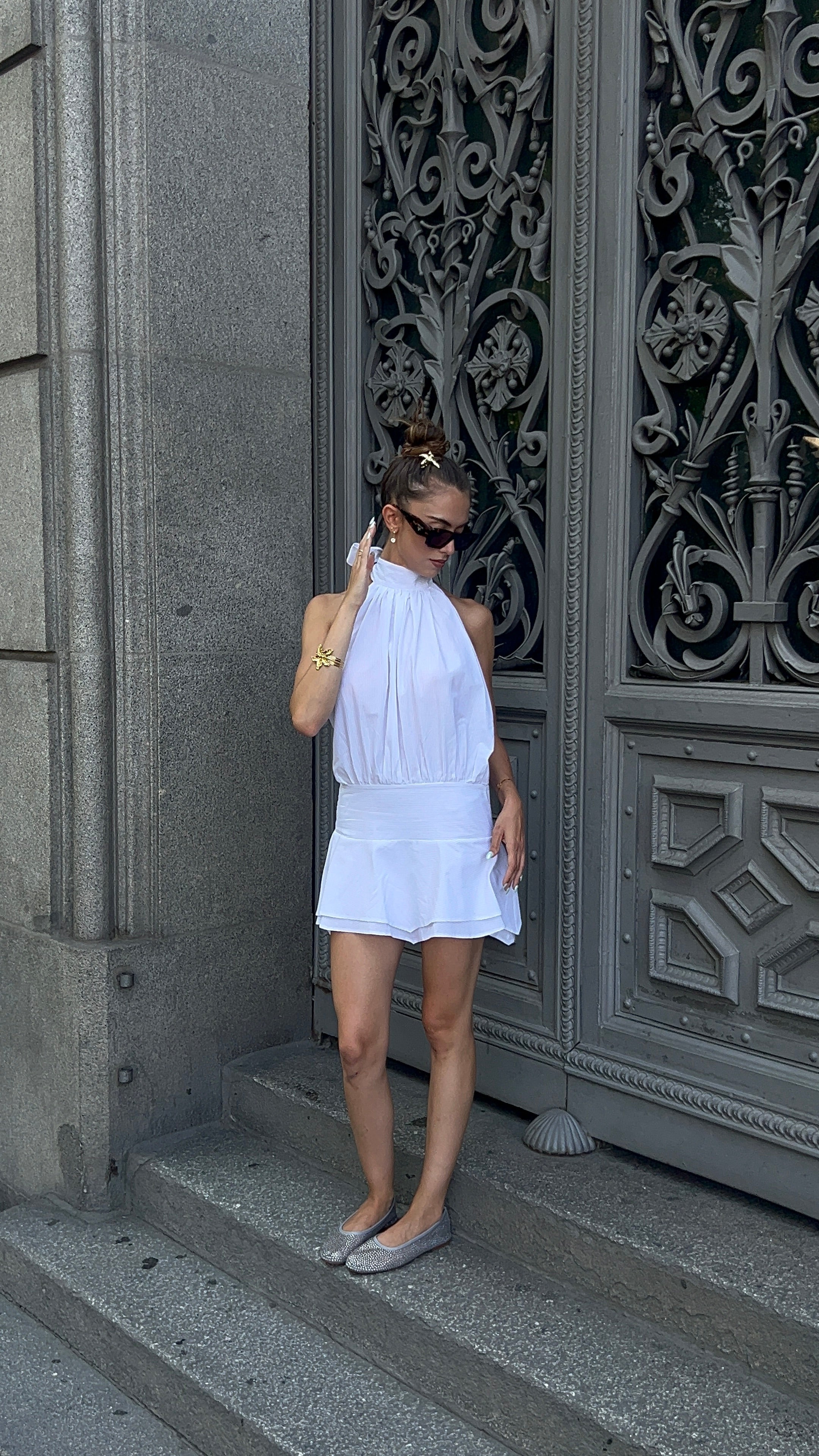 White Ruffle Dress