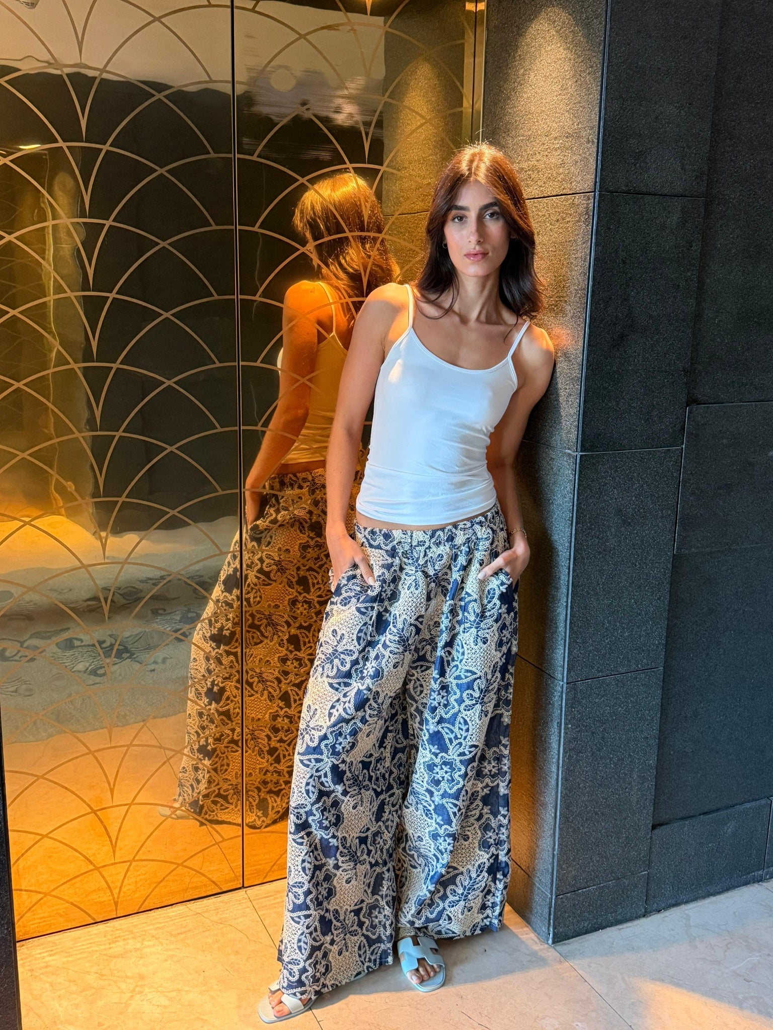 Indigo Blossom Pants