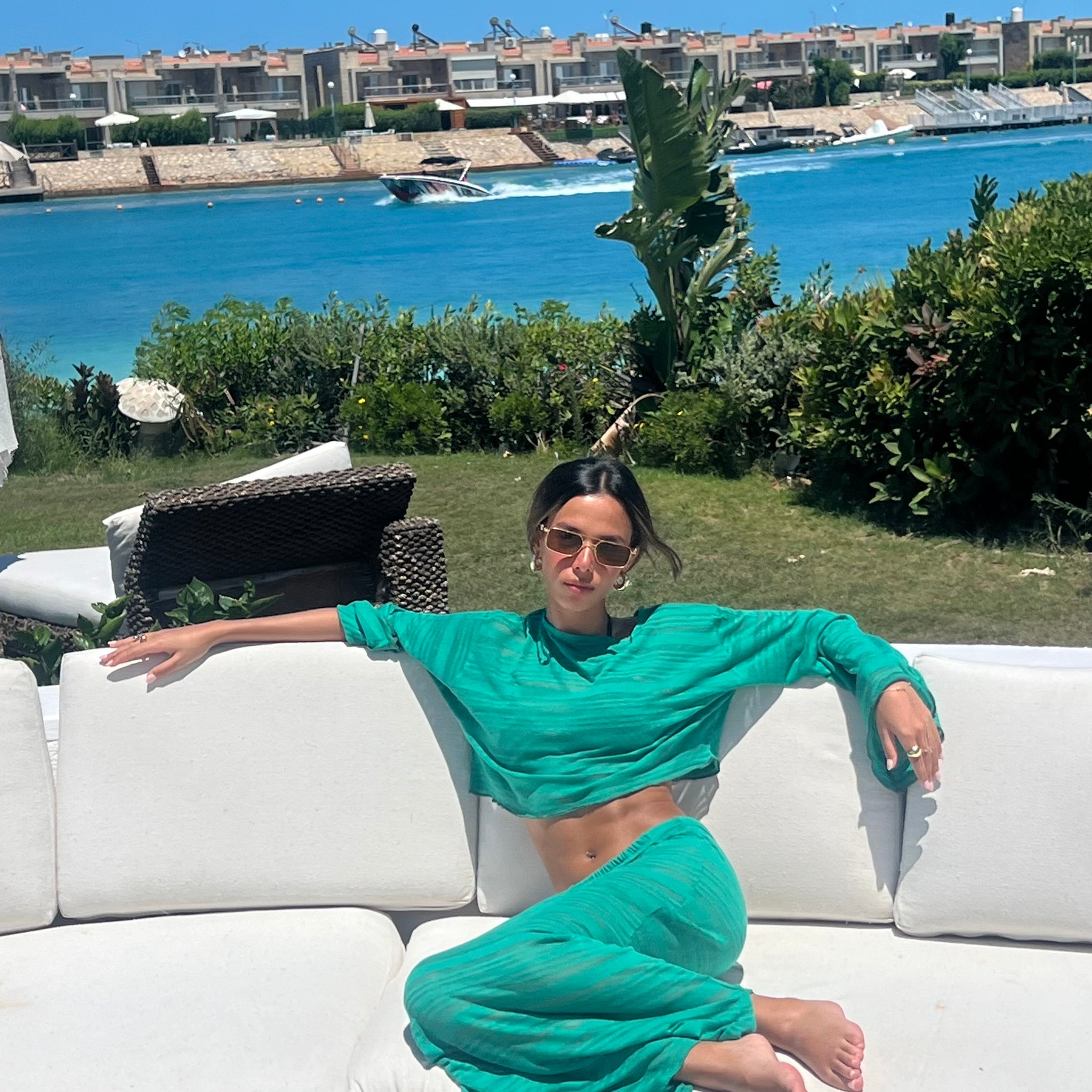 Green Beach Cover up Set