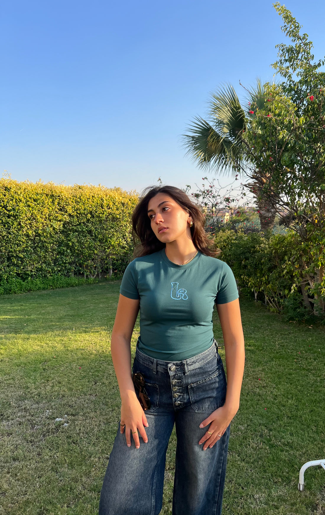 Signature K Tee In Teal Blue