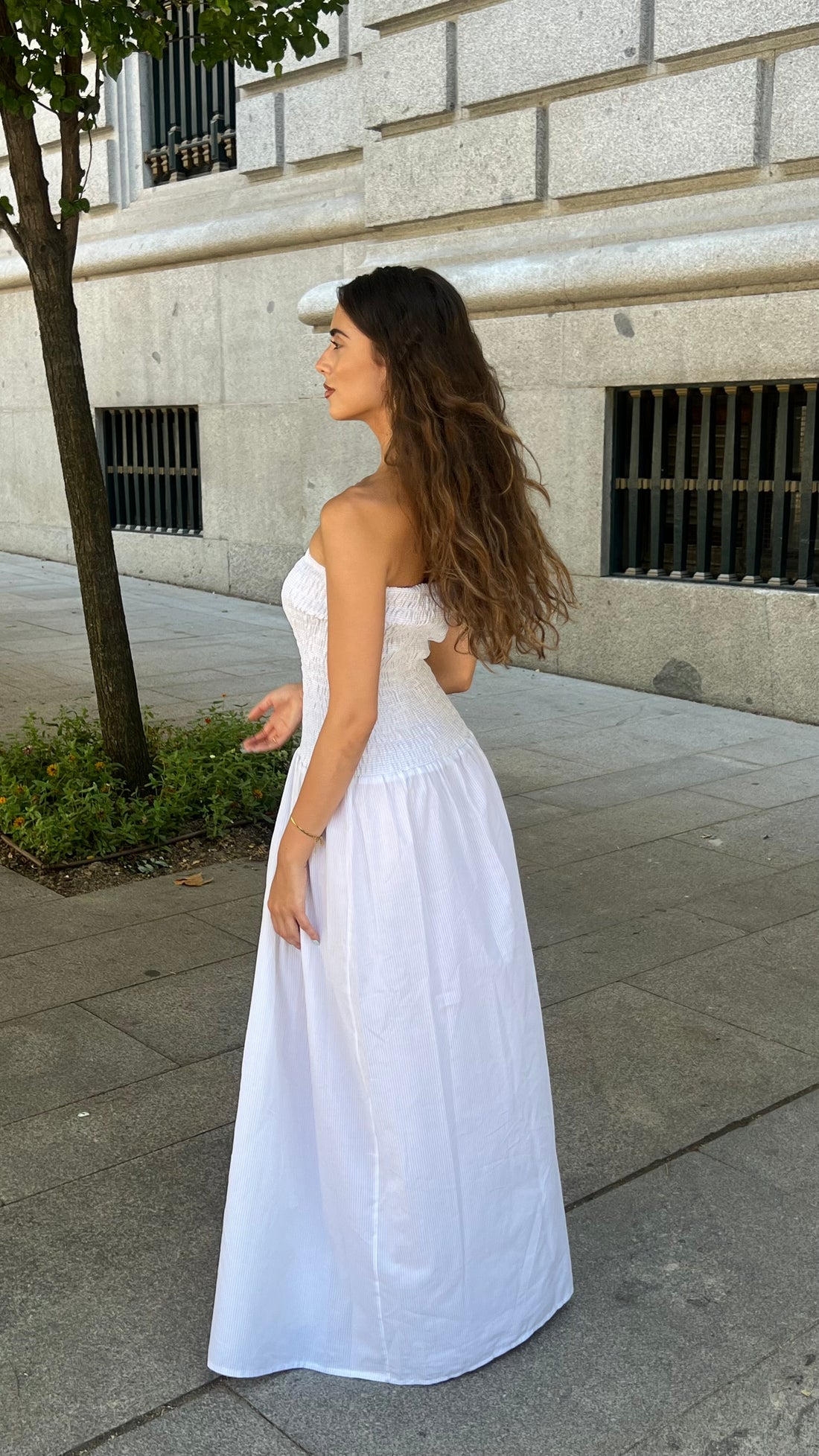 Flatter Dress In White