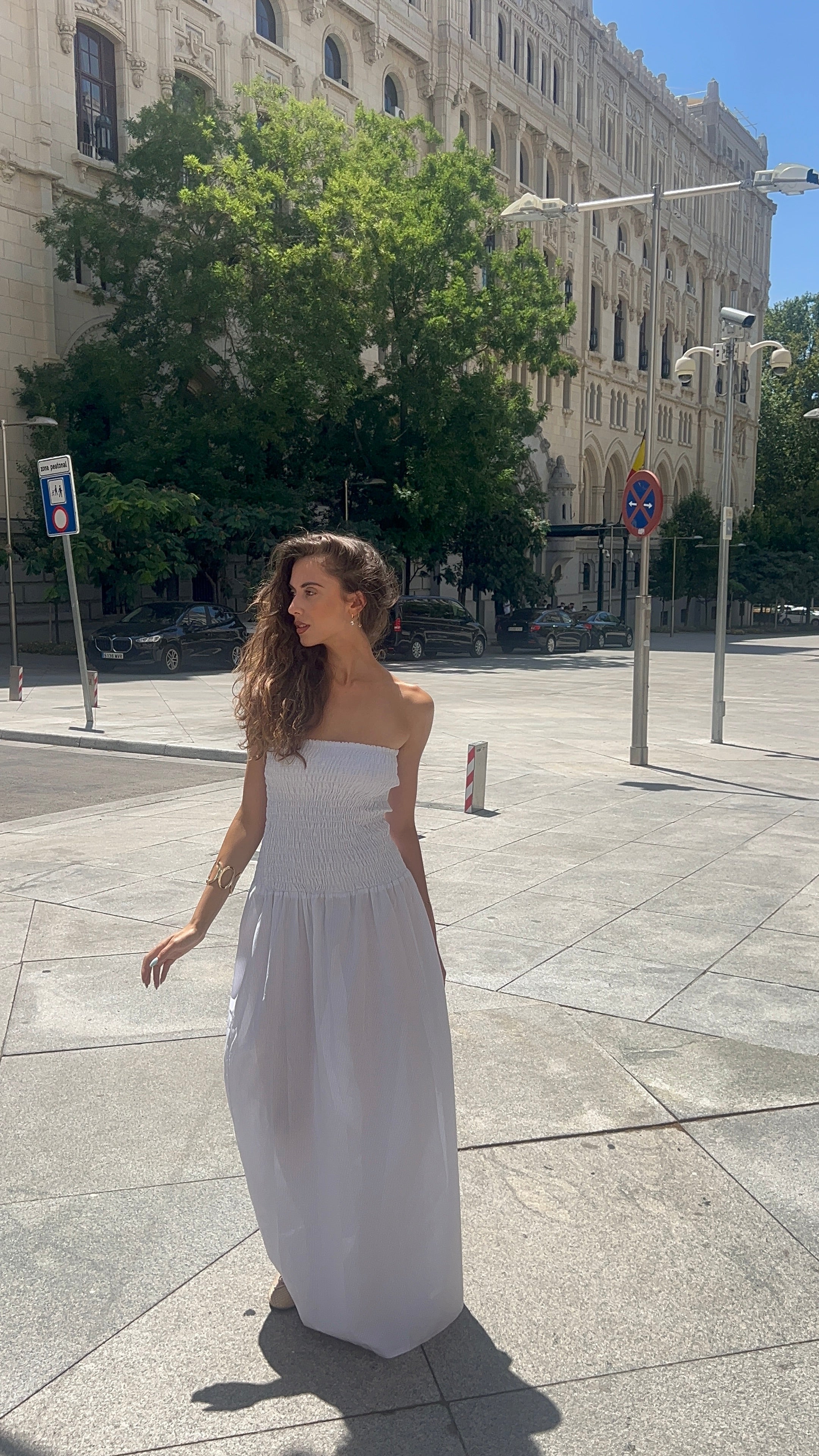 Flatter Dress In White