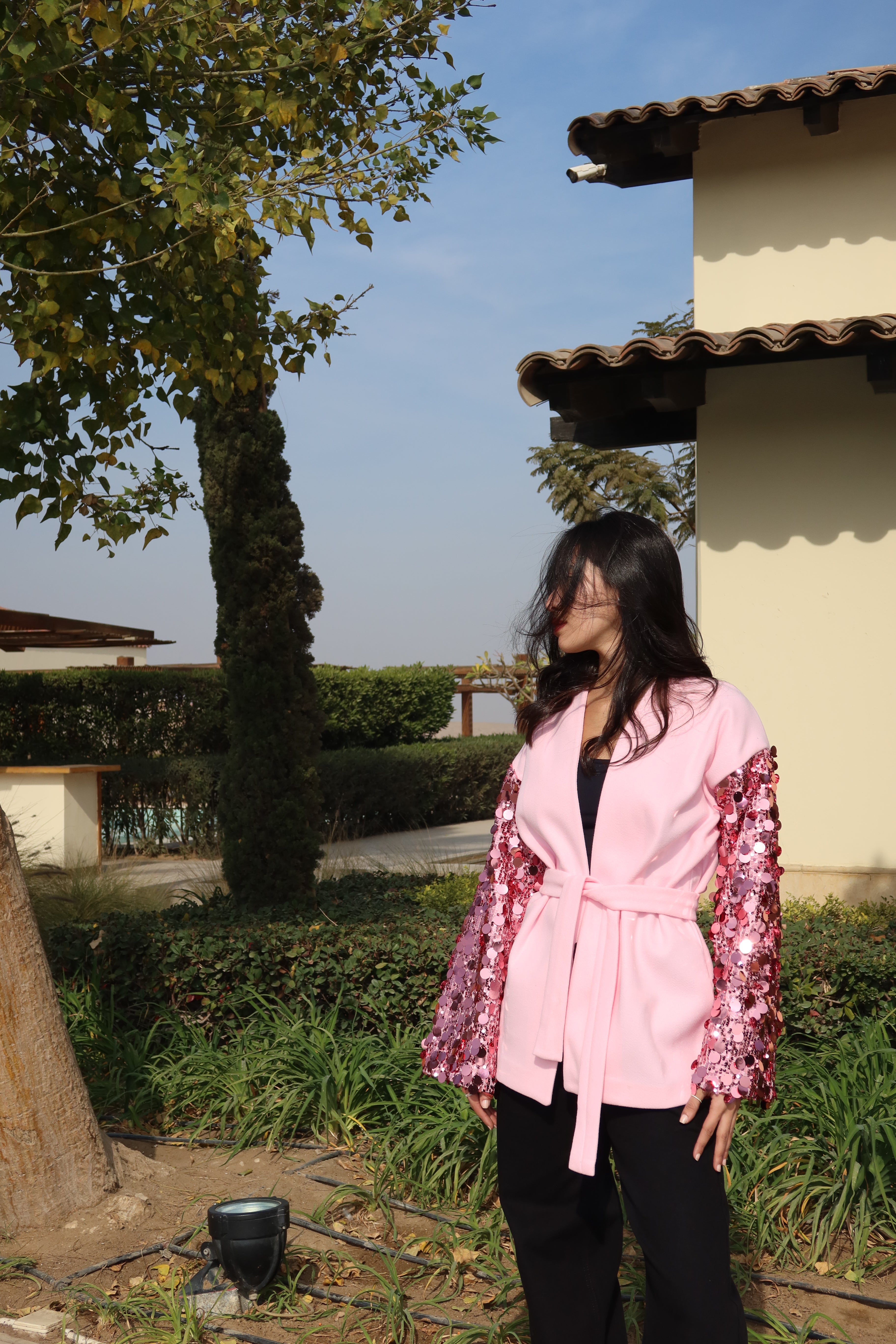 Moonlight Sparkle Cardigan In Pink