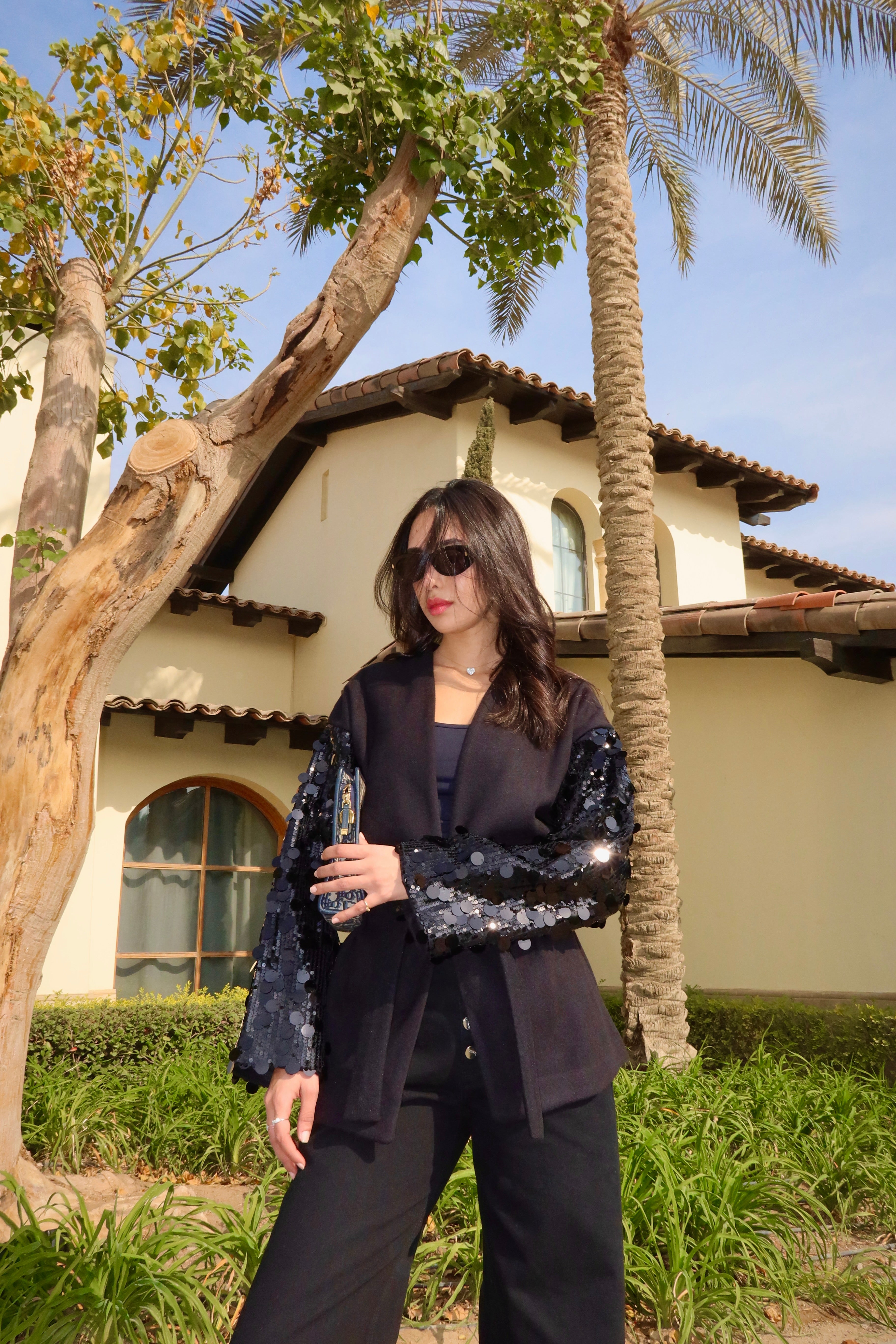 Moonlight Sparkle Cardigan In Black