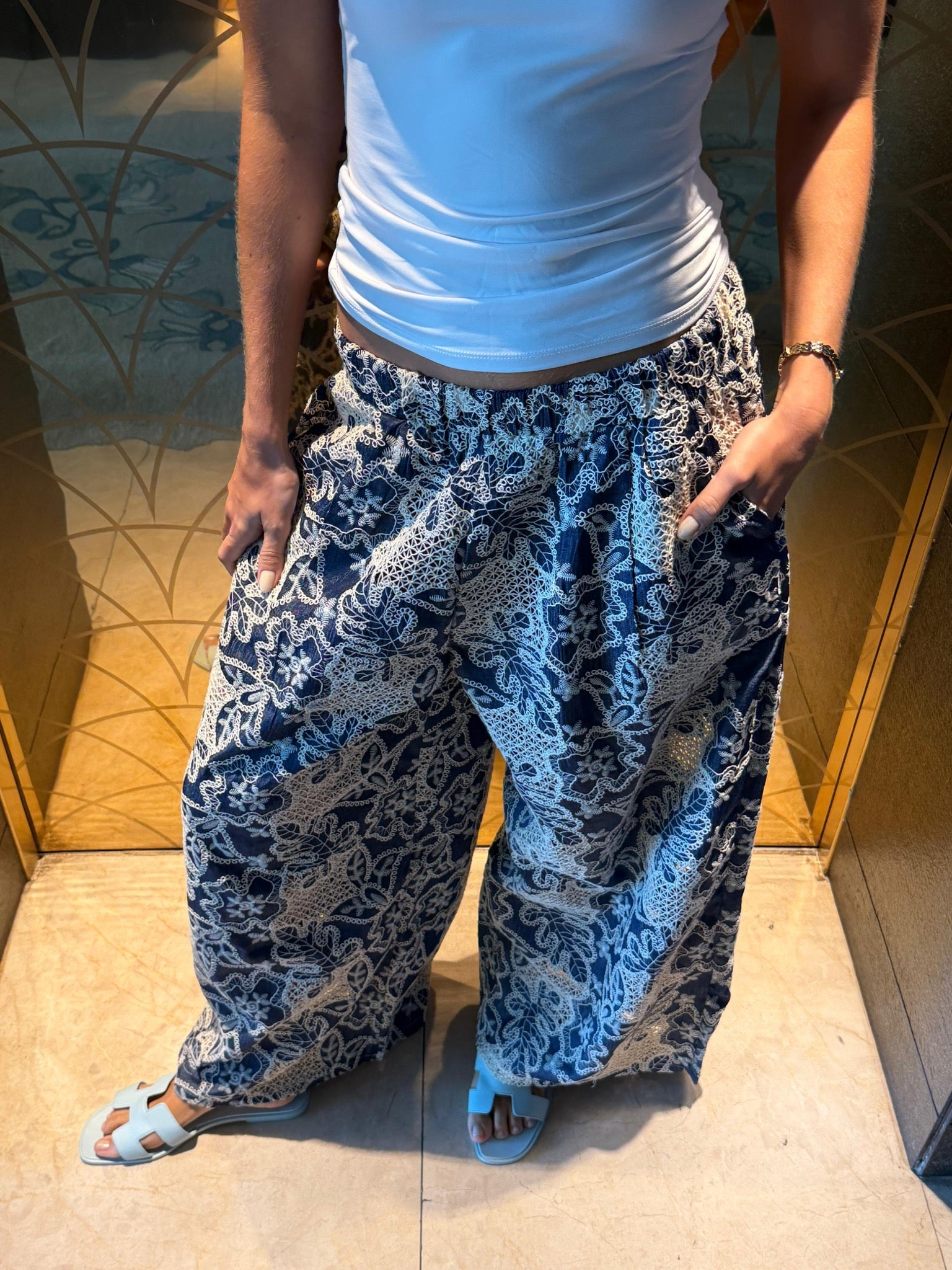 Indigo Blossom Pants