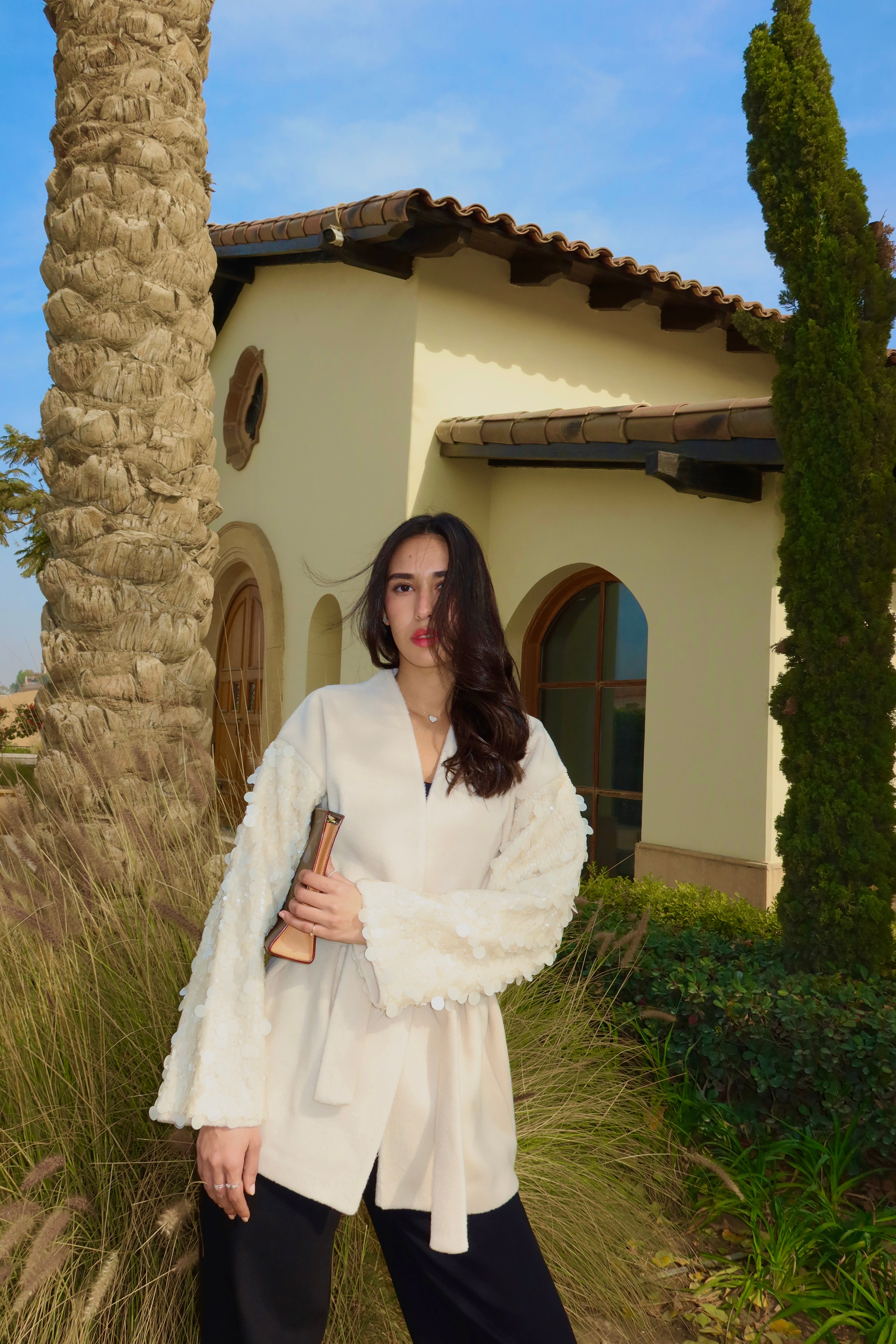 Moonlight Sparkle Cardigan In Beige