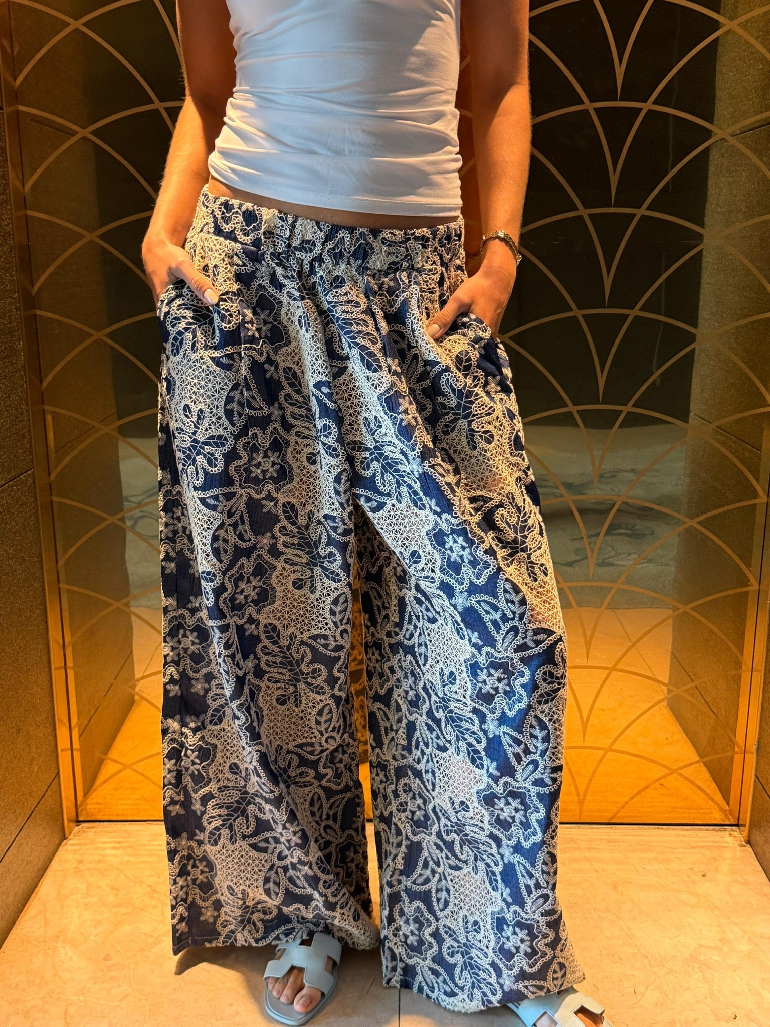 Indigo Blossom Pants