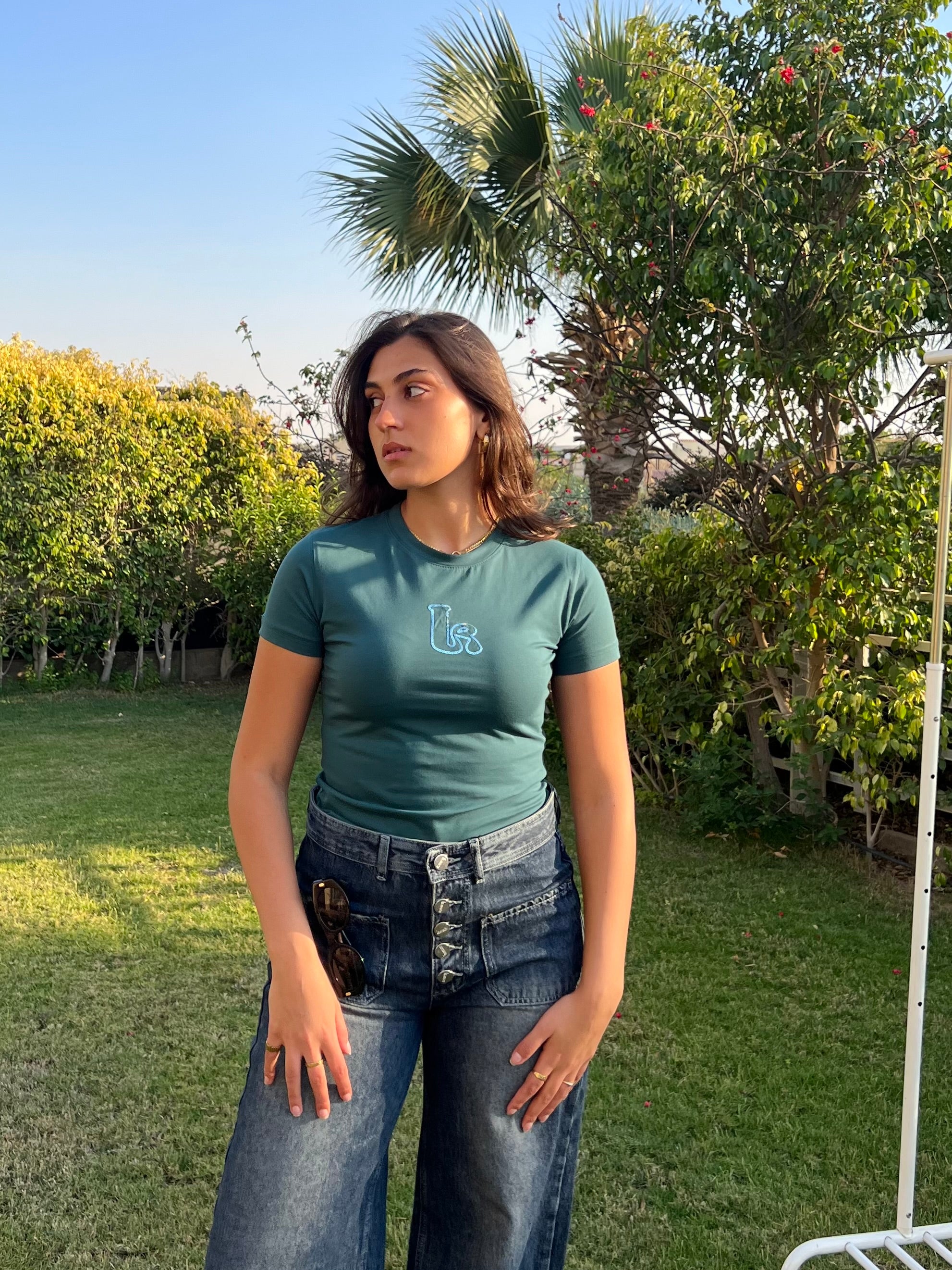 Signature K Tee In Teal Blue