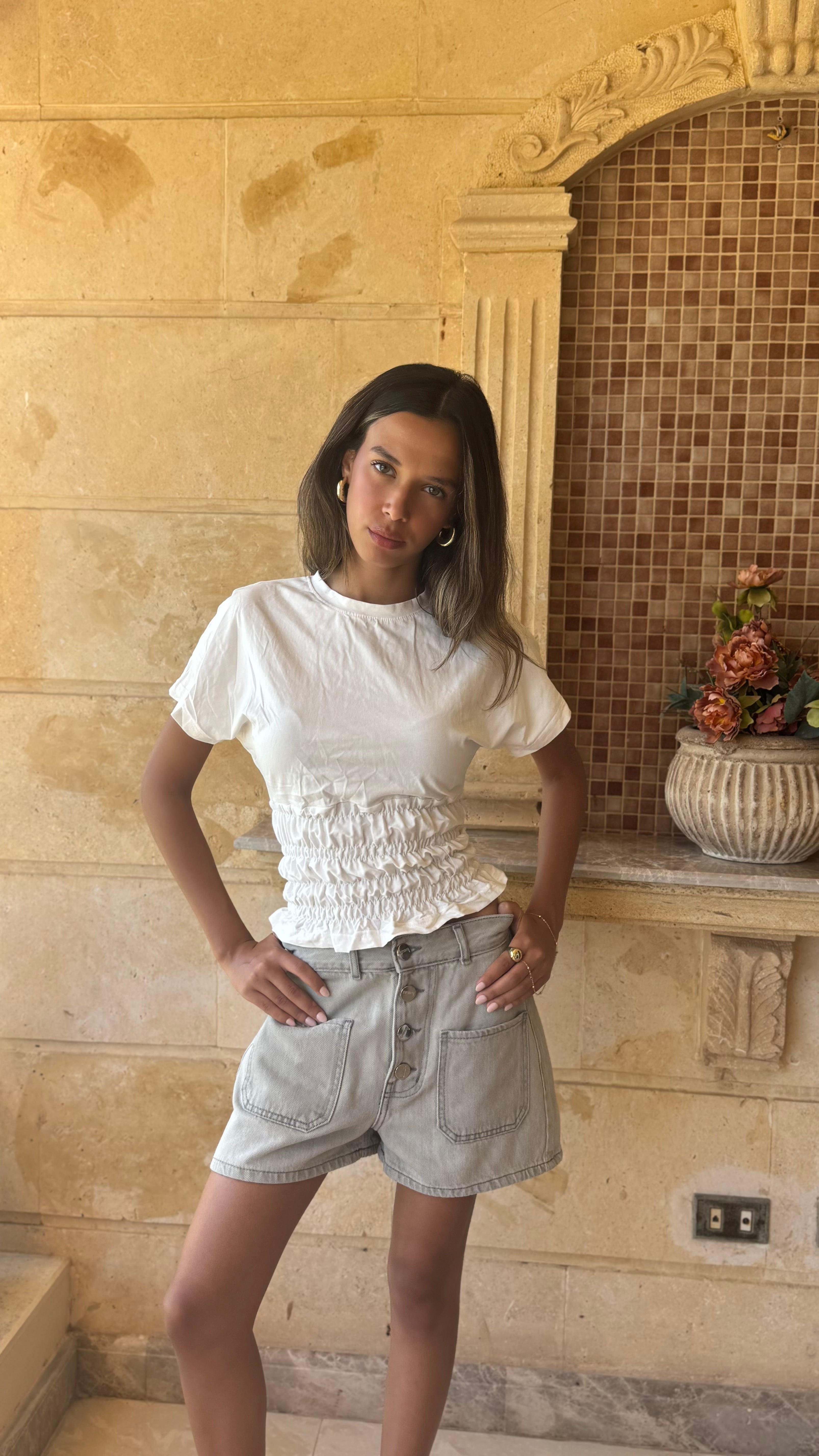 Shirred Waist Top