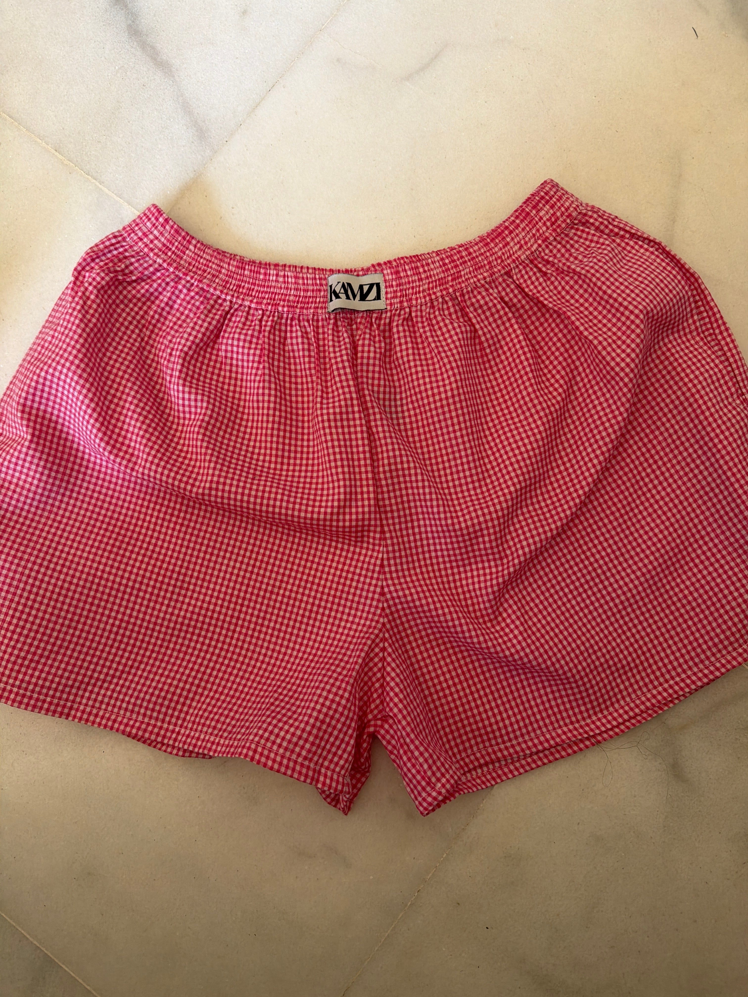 Pink gingham shorts
