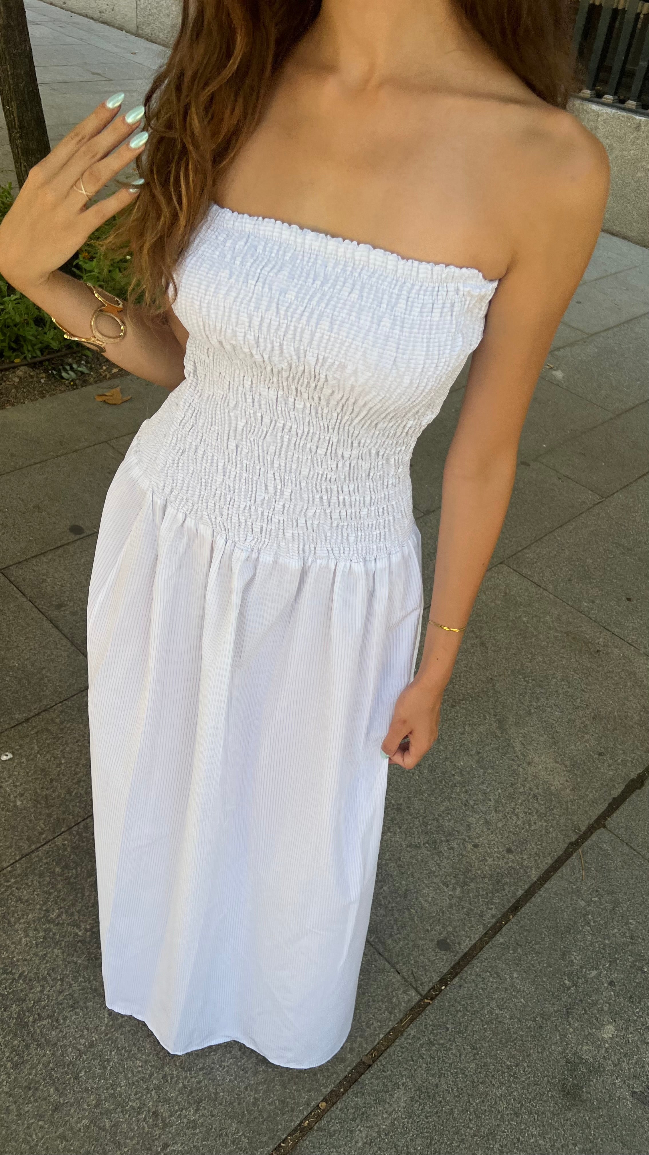 Flatter Dress In White