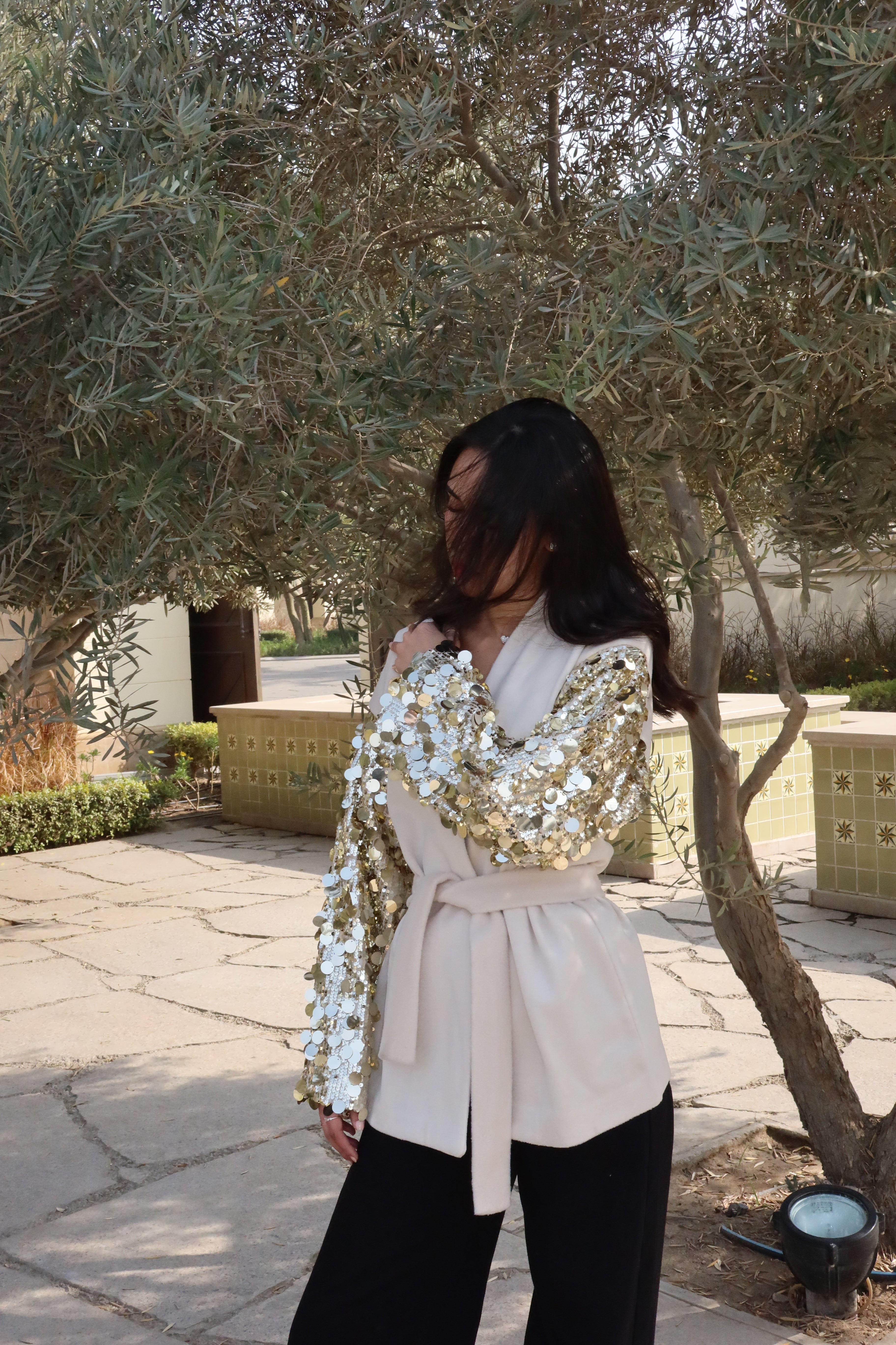 Moonlight Sparkle Cardigan In Gold