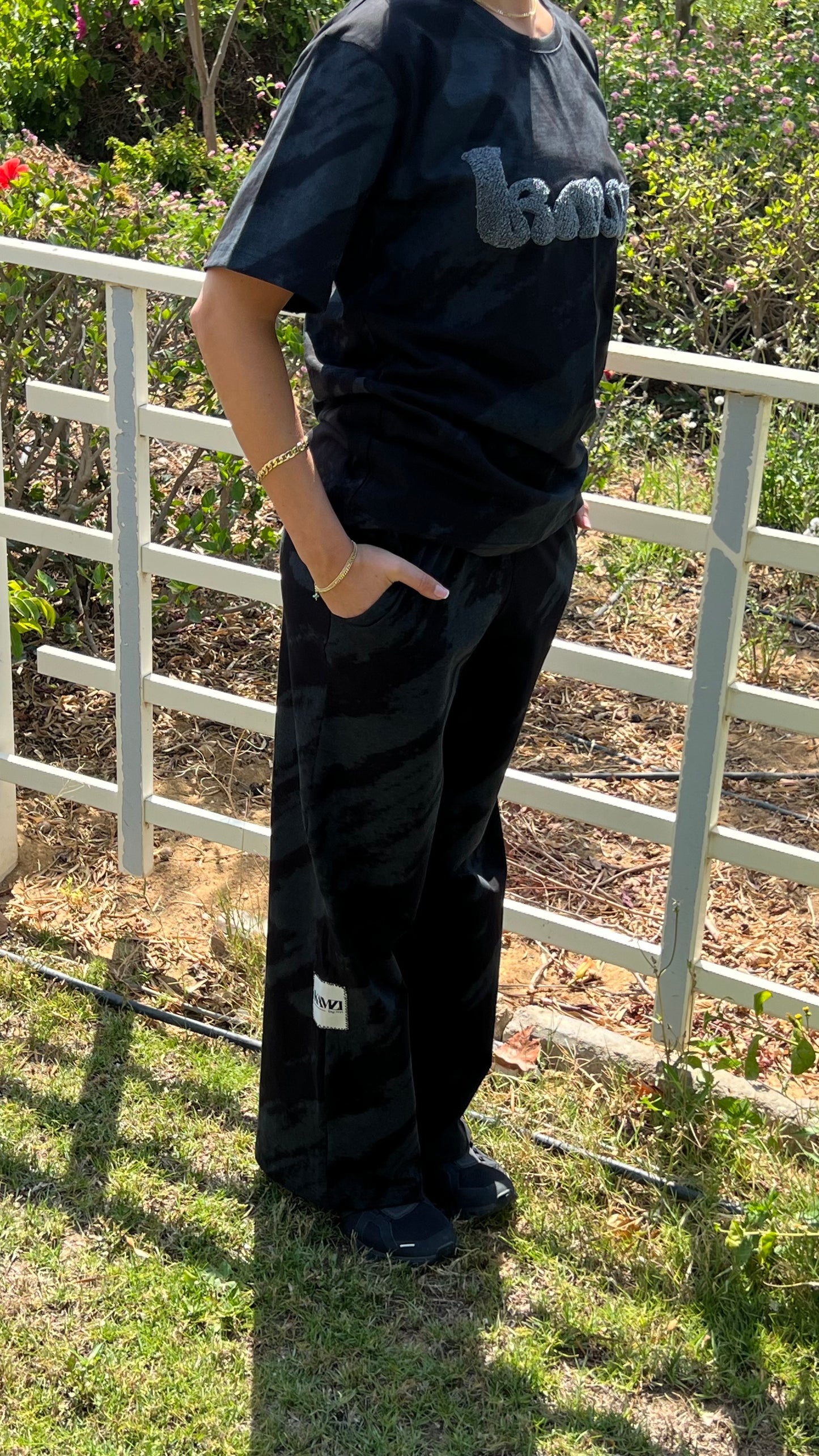 kamzi Summer Black Abstract Pants