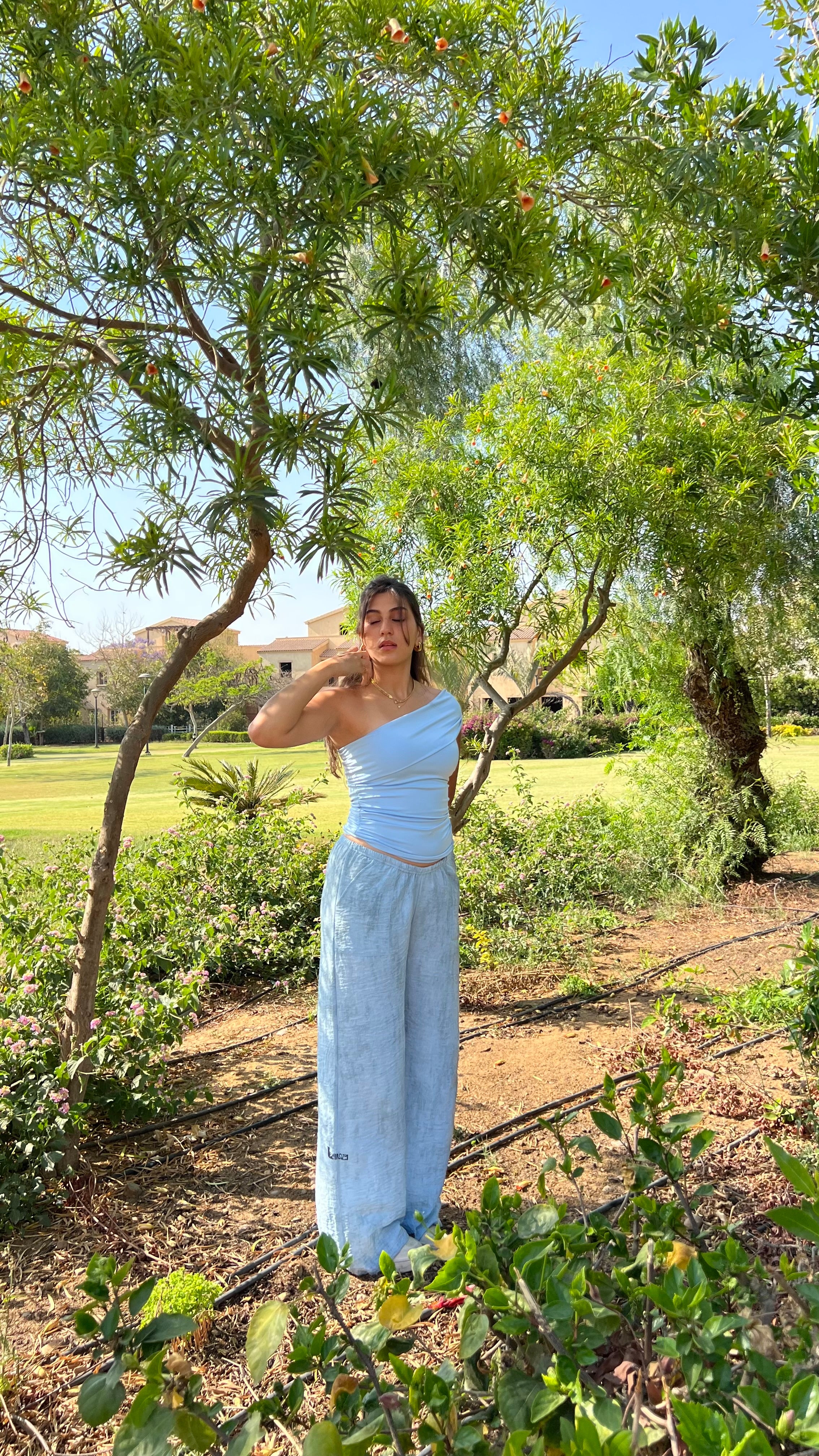 Asymmetric Off-Shoulder Drape